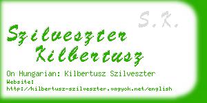 szilveszter kilbertusz business card